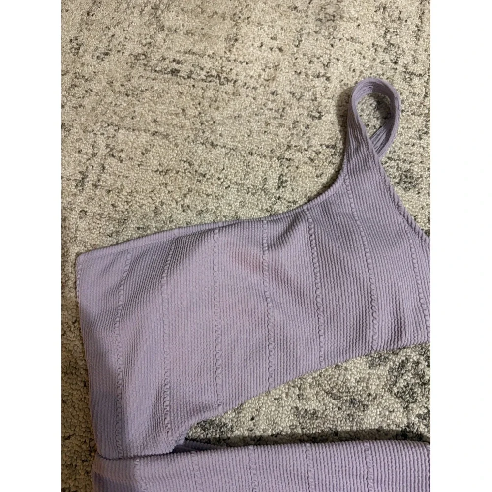 Aerie Light Purple A Symmetrical One Piece Crinkle Swimsuit Size Xs
